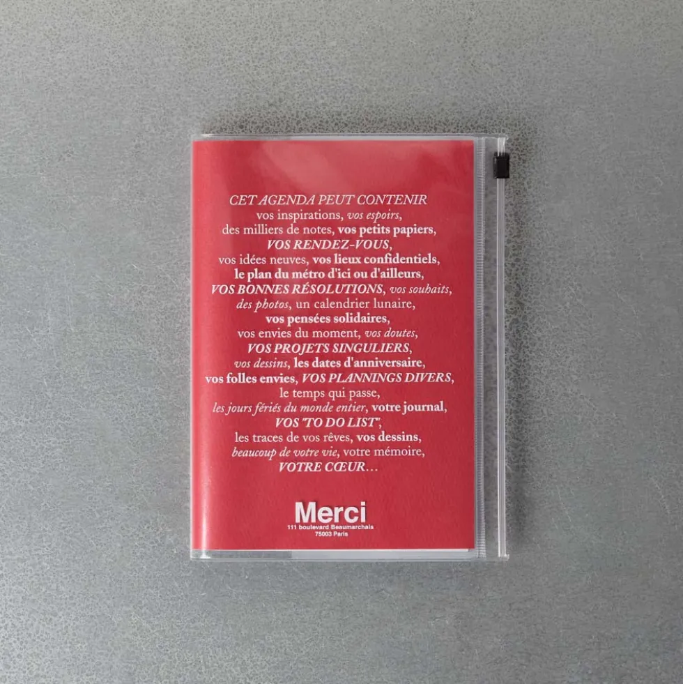 Agenda Merci Oct. 2026 - Déc. 2027 - Rouge