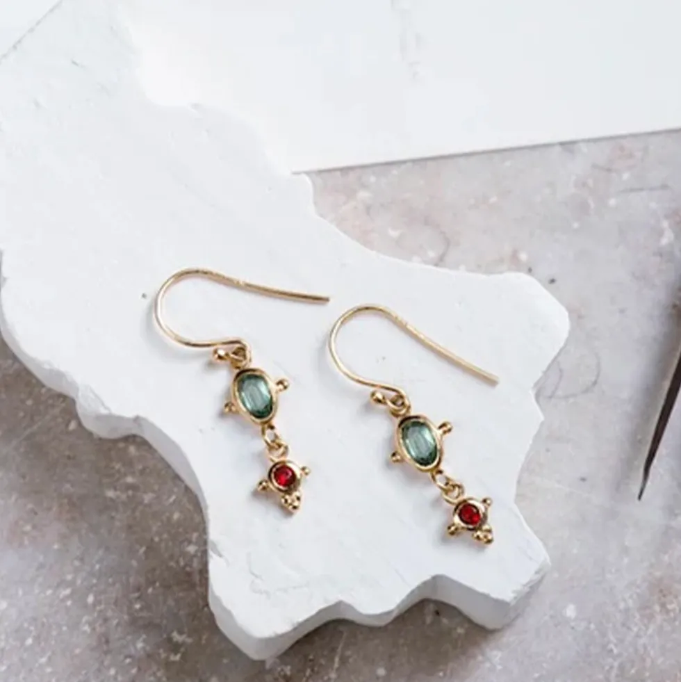 Alix D. Reynis - Boucles d'oreilles Leo - Tourmaline Rouge