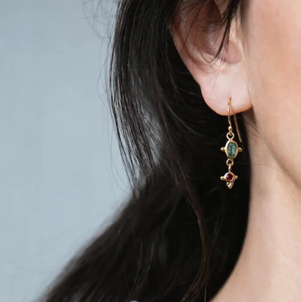 Alix D. Reynis - Boucles d'oreilles Leo - Tourmaline Rouge