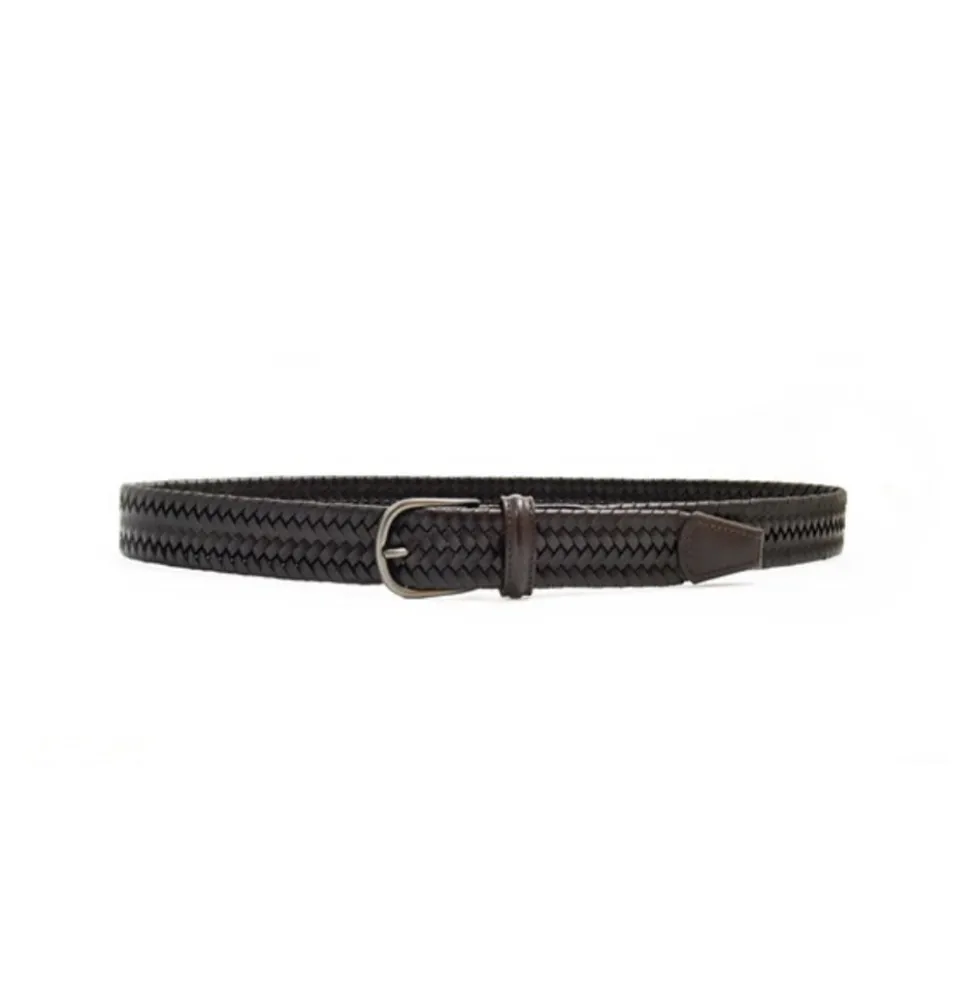 Anderson's - Ceinture tissée en cuir - Marron