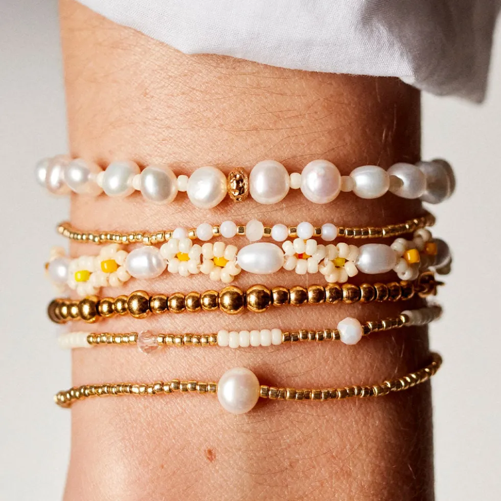 Anni Lu - Bracelet Daisy Flower - Pearl Yellow