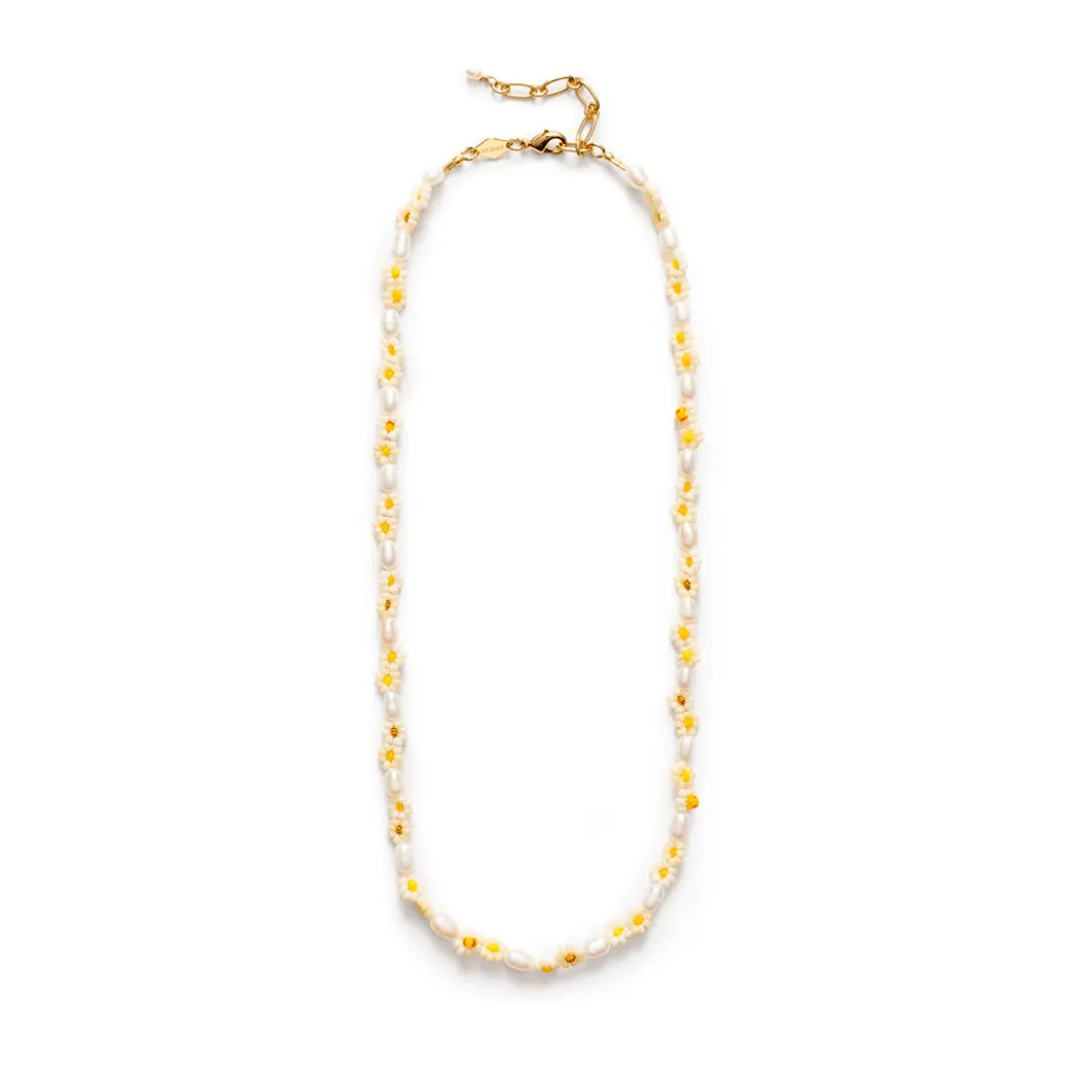 Anni Lu - Collier Daisy Flower - Pearl Yellow