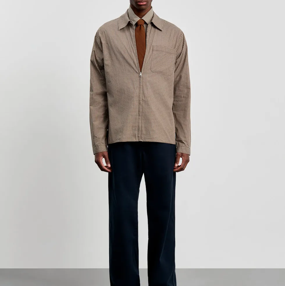 Another Aspect - Chemise Zip 1.0 - Khaki Marron Check