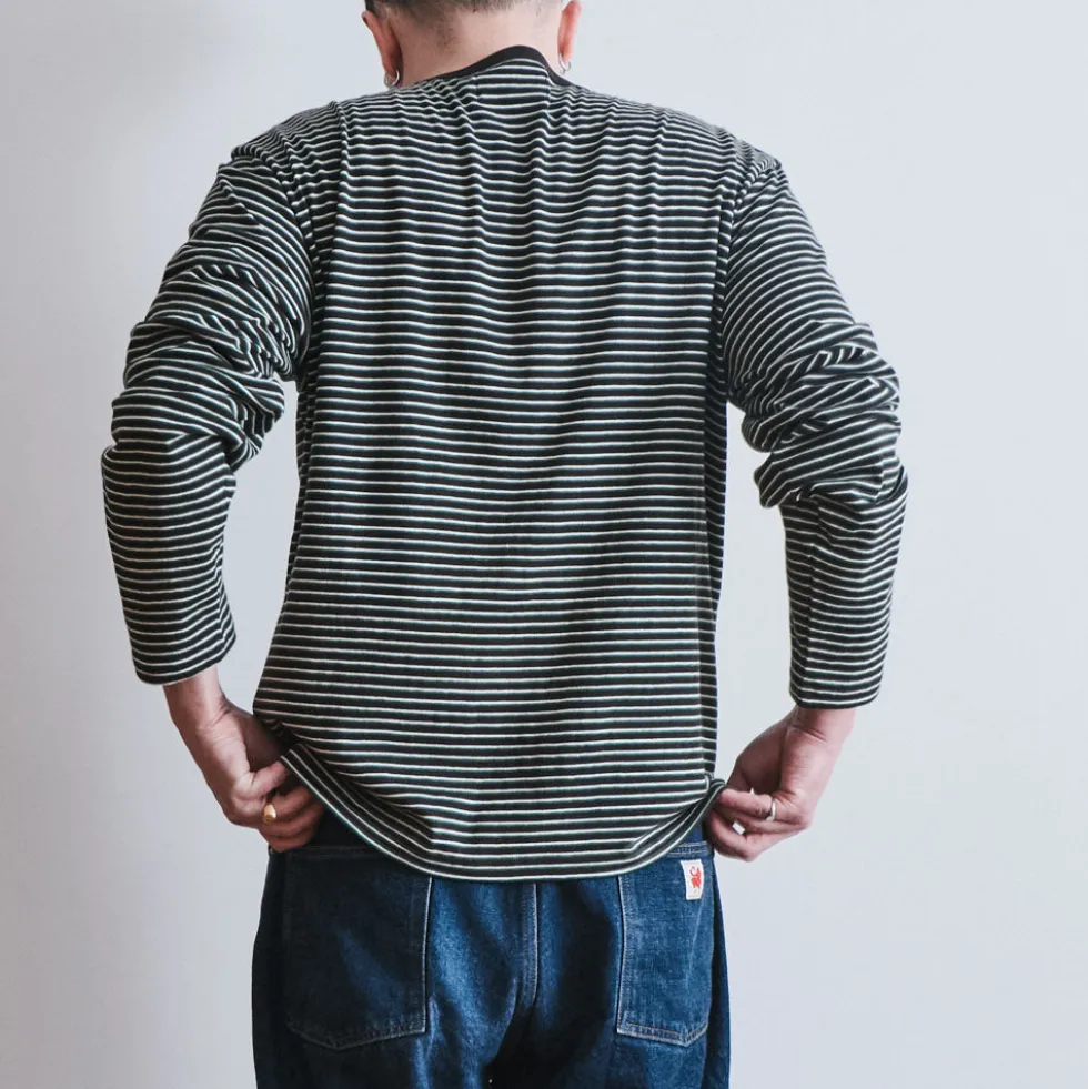 Another Aspect x Merci - T-shirt Rayé - Marron Vert