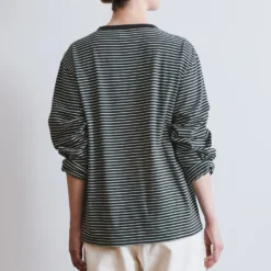Another Aspect x Merci - T-shirt Rayé - Marron Vert