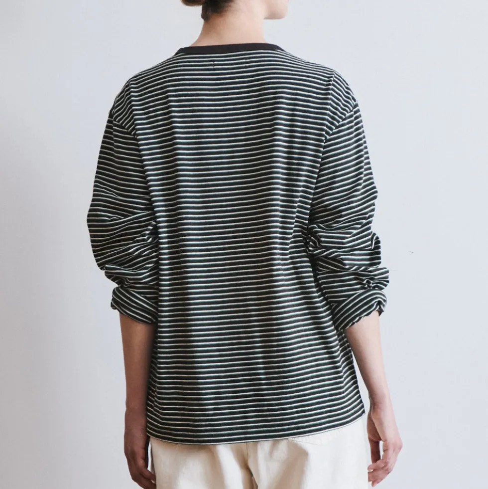 Another Aspect x Merci - T-shirt Rayé - Marron Vert