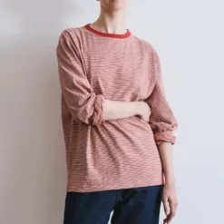 Another Aspect x Merci - T-shirt Rayé - Rouge Marron