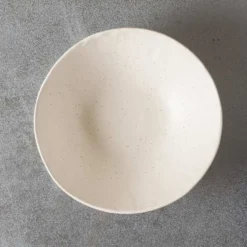 Assiette creuse en grès - Crème