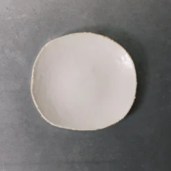 Assiette à dessert en grès émaillé Wabi - Blanc