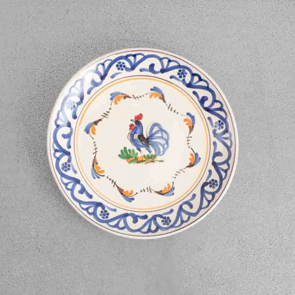 Assiette en faïence - Coq