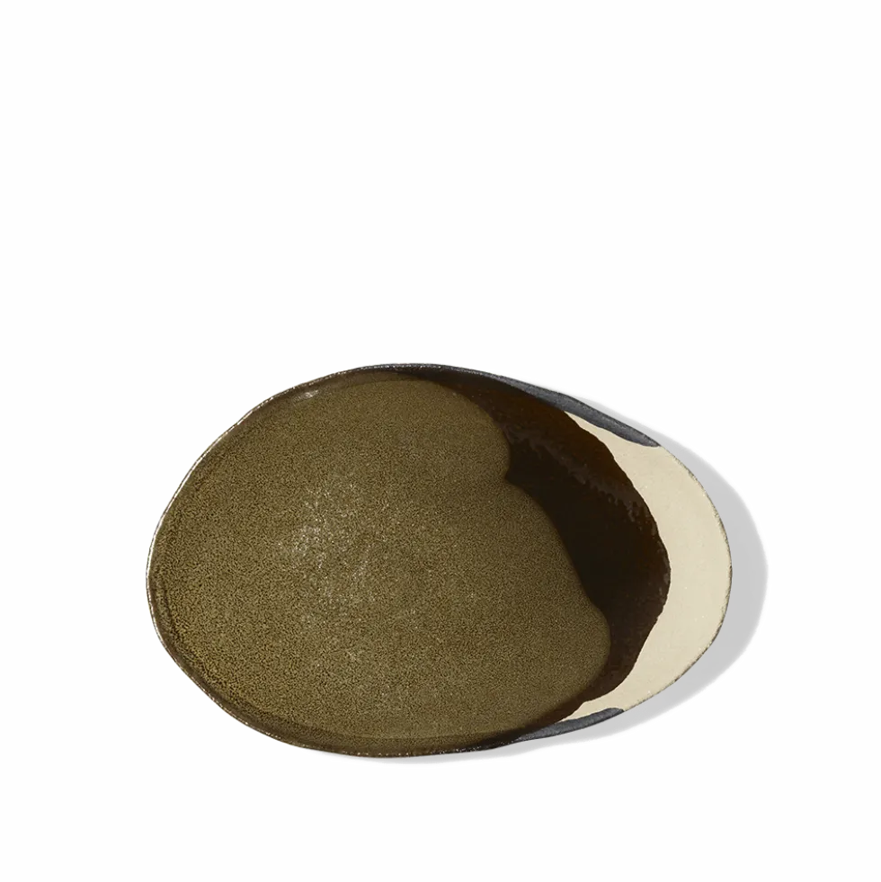 Assiette en grès émaillé Wabi - Seidou Kaki