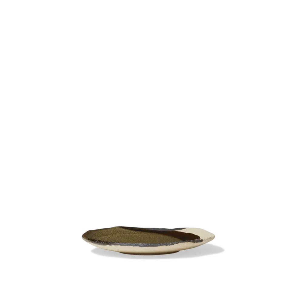 Assiette en grès émaillé Wabi - Seidou Kaki