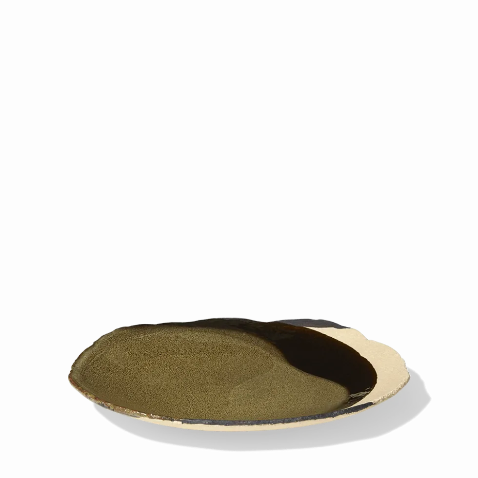 Assiette en grès émaillé Wabi - Seidou Kaki