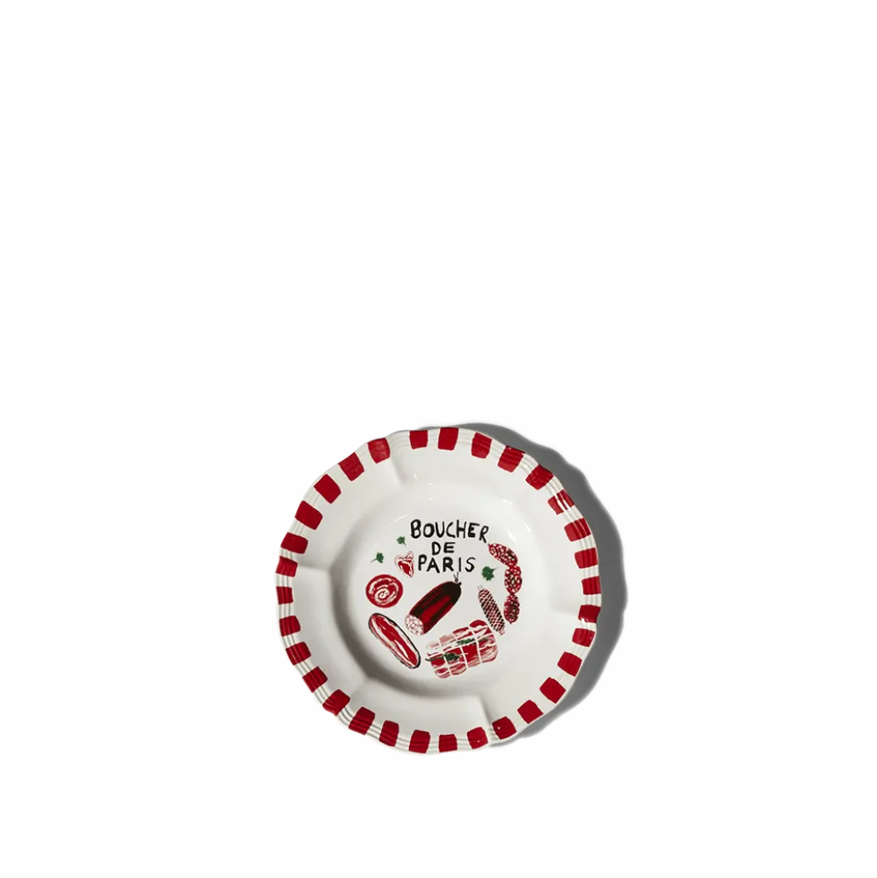 Assiette plate en faïence Boucher