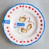 Assiette plate en faïence Huîtres