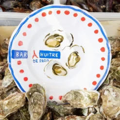 Assiette plate en faïence Huîtres