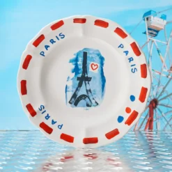 Assiette plate en faïence Tour Eiffel