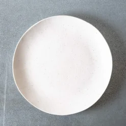 Assiette plate en grès - Crème