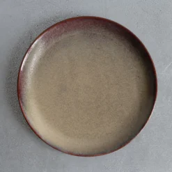 Assiette plate en grès émaillé Jaspe - Vert