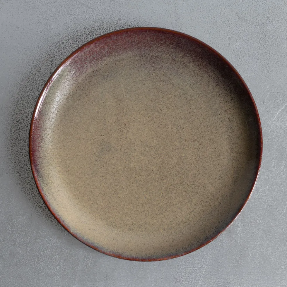 Assiette plate en grès émaillé Jaspe - Vert