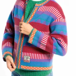 Au Vieux Campeur - Cardigan Nicole - Bleu & Rouge