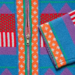 Au Vieux Campeur - Cardigan Nicole - Bleu & Rouge