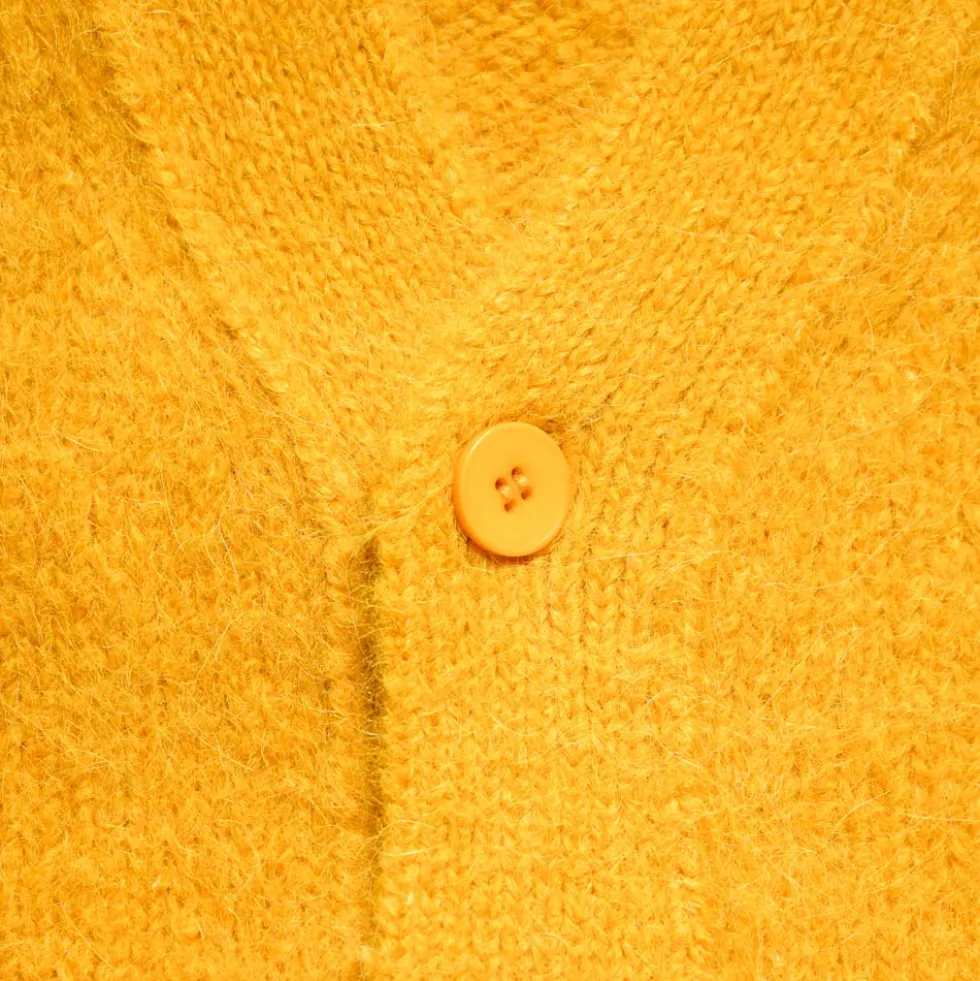 Au Vieux Campeur - Cardigan Yvon - Jaune Moutarde