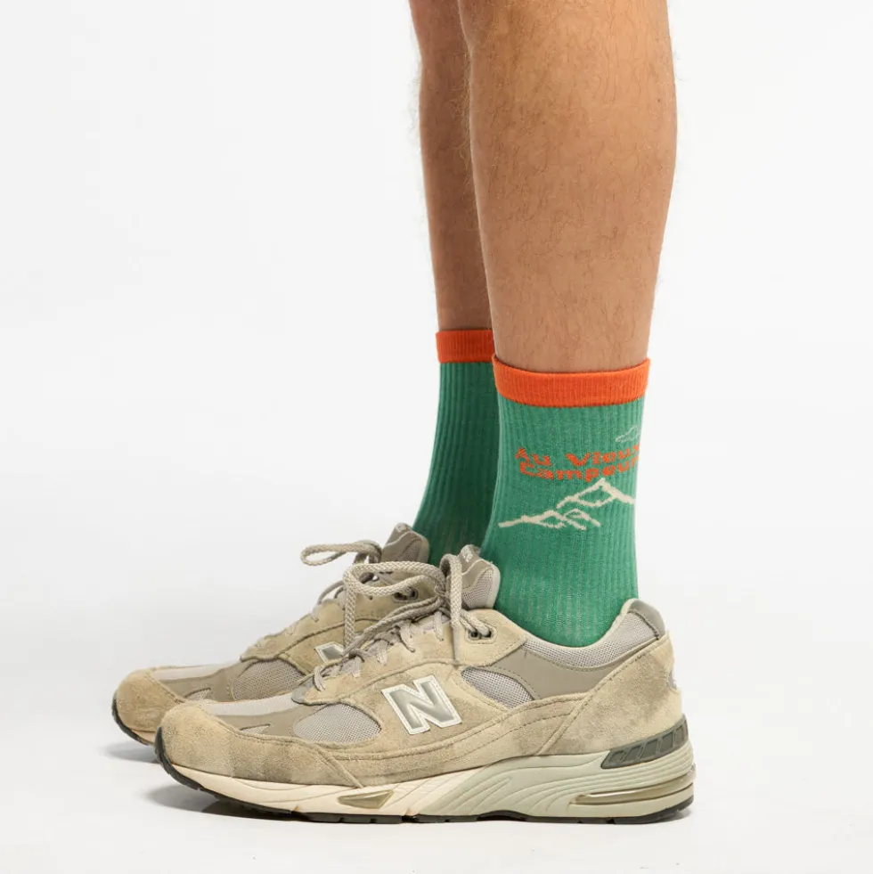Au Vieux Campeur - Chaussettes Chaines Montagnes - Vert