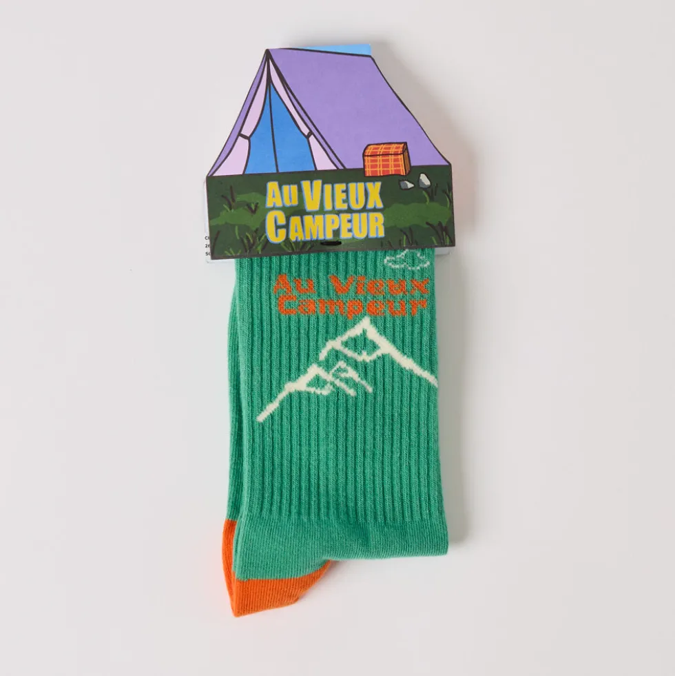 Au Vieux Campeur - Chaussettes Chaines Montagnes - Vert