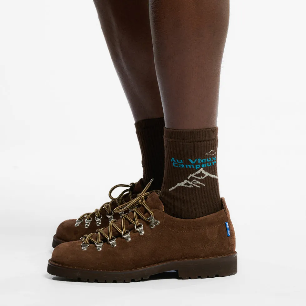 Au Vieux Campeur - Chaussettes Chaine Montagnes - Chocolat