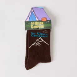 Au Vieux Campeur - Chaussettes Chaine Montagnes - Chocolat