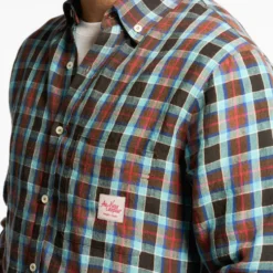 Au Vieux Campeur - Chemise Elmer à Carreaux - Bleu Marron & Rose