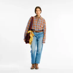 Au Vieux Campeur - Chemise Elmer à Carreaux - Marron Bleu & Jaune