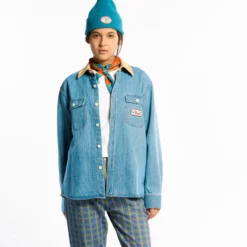 Au Vieux Campeur - Chemise Marcel - Bleu & Blanc