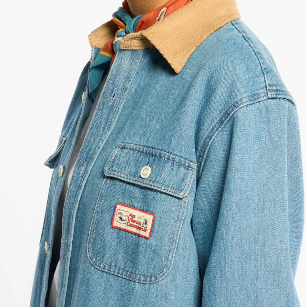 Au Vieux Campeur - Chemise Marcel - Bleu & Blanc