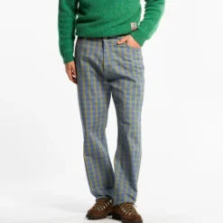 Au Vieux Campeur - Pantalon à carreaux Edgar - Vert Rouge & Bleu