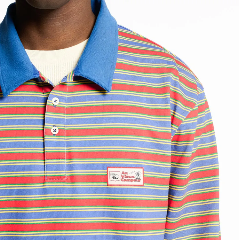 Au Vieux Campeur - Polo Roger à rayures - Vert Rouge & Bleu