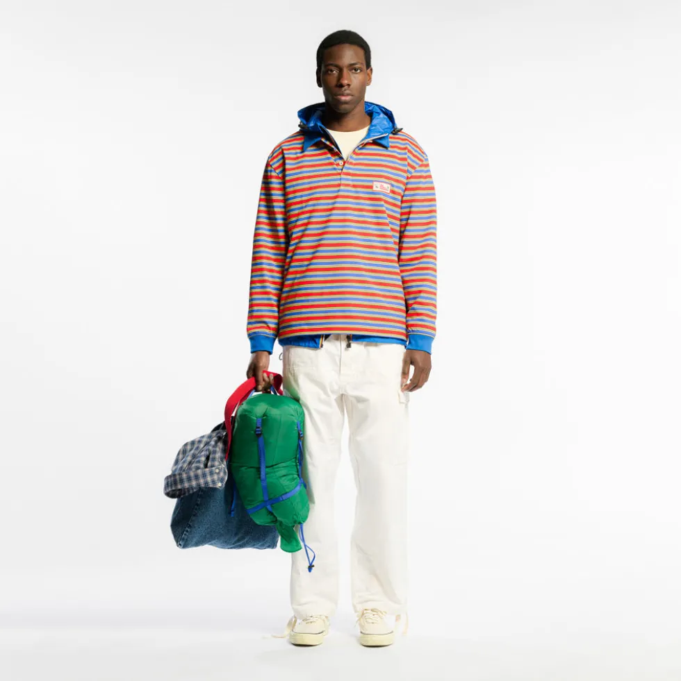 Au Vieux Campeur - Polo Roger à rayures - Vert Rouge & Bleu