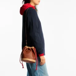 Au Vieux Campeur - Sac Grimpeur en cuir - Camel & Beige