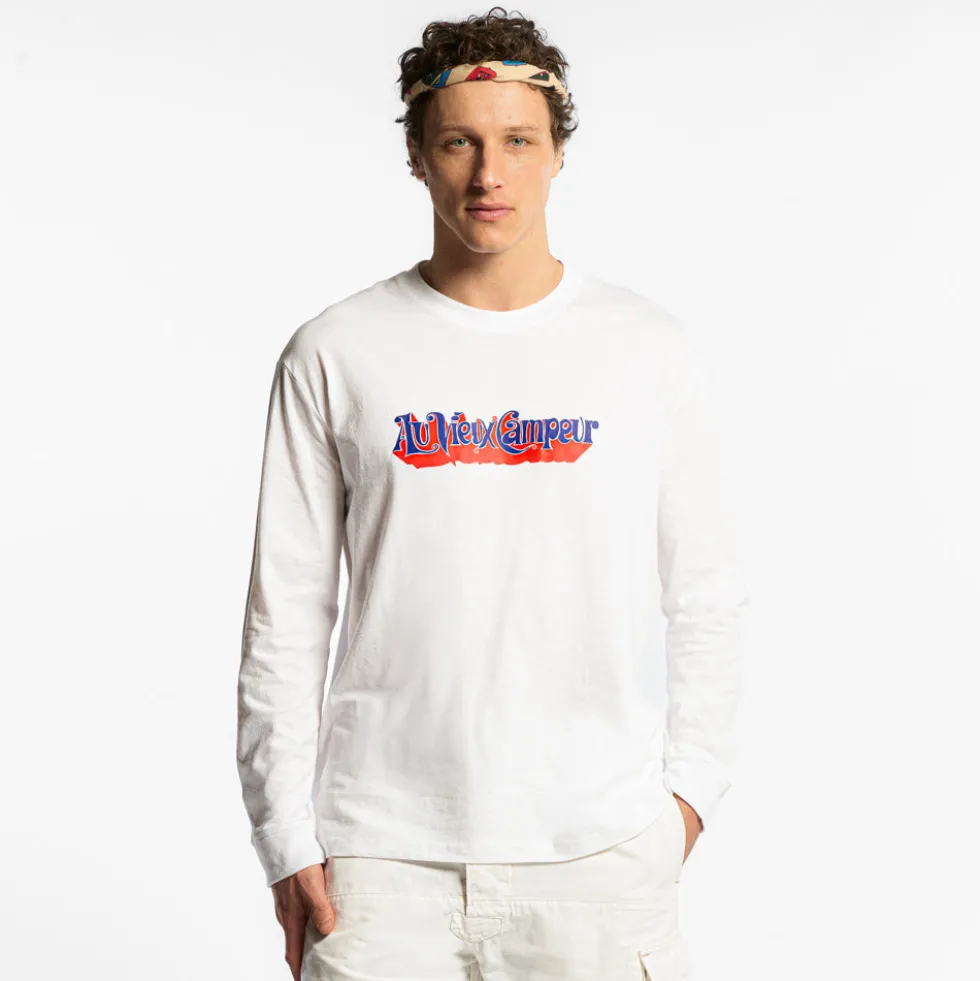 Au Vieux Campeur - T-shirt Manches Longues Couverture 1976 - Blanc