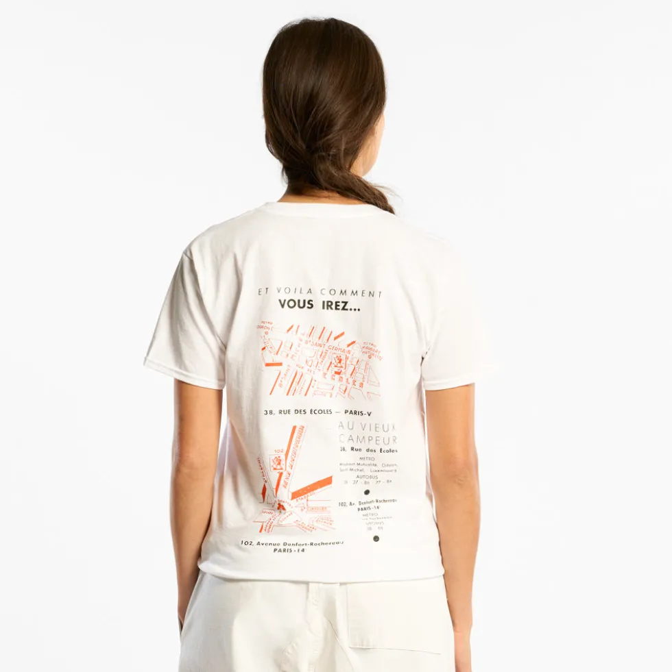 Au Vieux Campeur - T-shirt Manches Courtes Plans - Blanc
