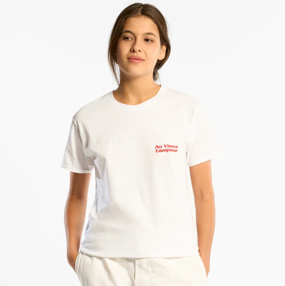 Au Vieux Campeur - T-shirt Manches Courtes Plans - Blanc