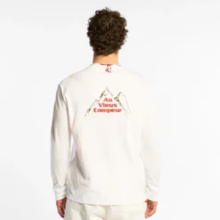 Au Vieux Campeur - T-shirt Manches Longues Grimpeur - Blanc imprimé