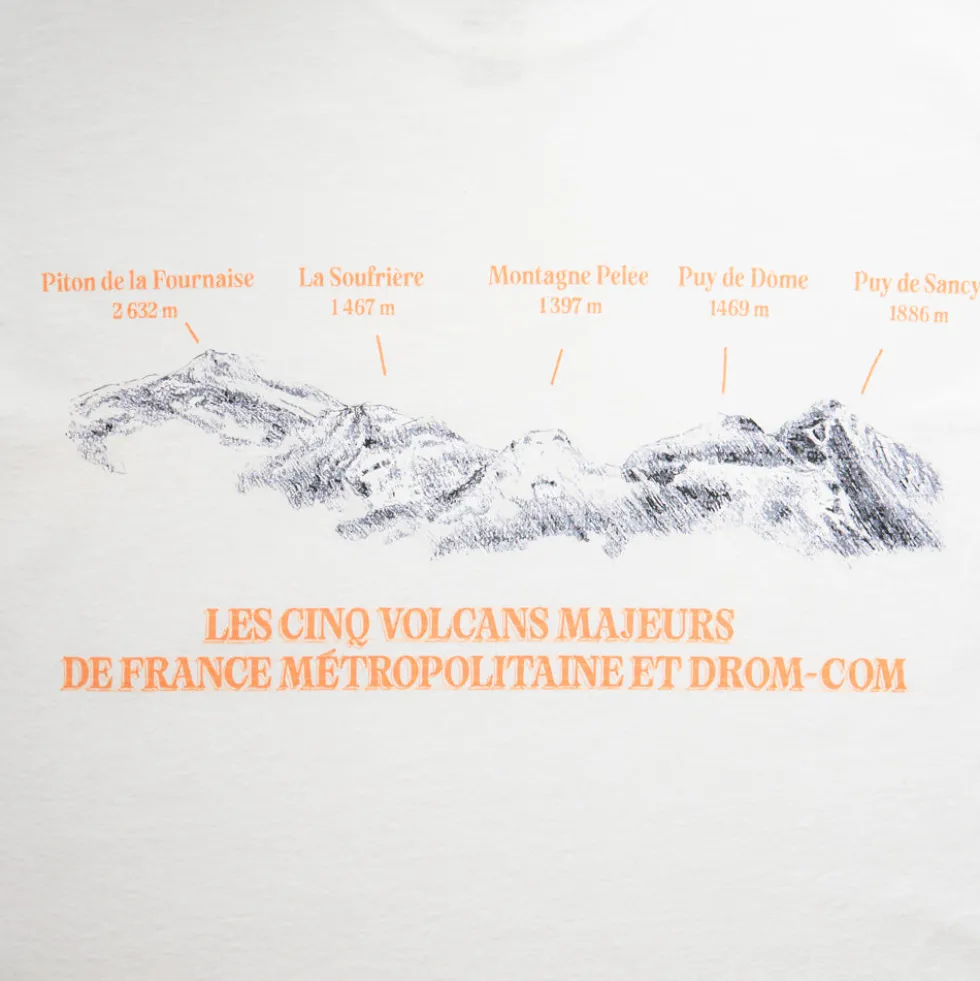 Au Vieux Campeur - T-shirt Manches Courtes Volcans - Blanc