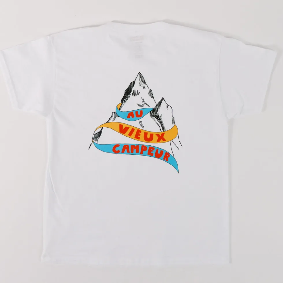 Au Vieux Campeur - T-shirt Montagne - Blanc