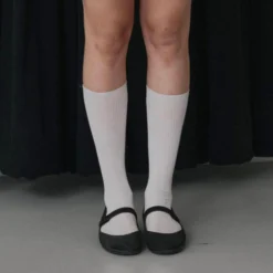 Baserange - Chaussettes Mi-Hautes Côtelées - Undyed