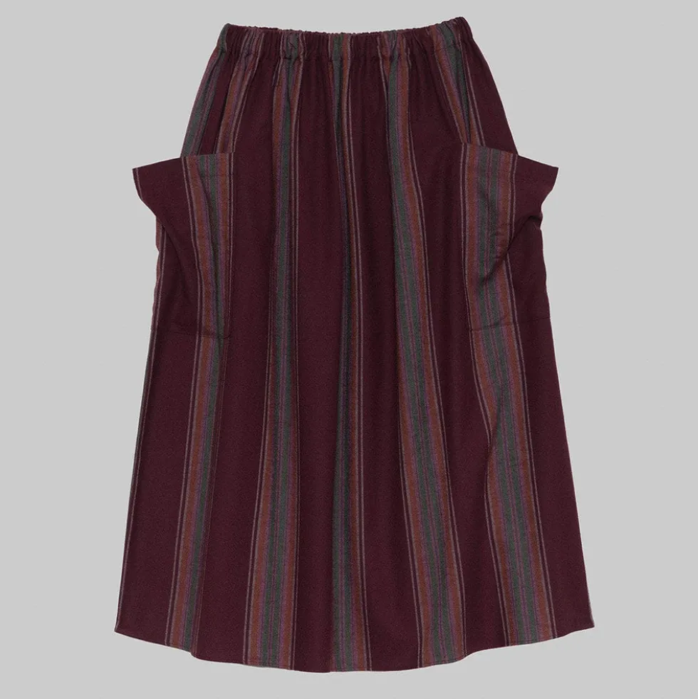 Baserange - Jupe Snell - Marroon Stripe