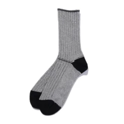 Beams Plus - Chaussettes Rib Pinstripe - Noir & Blanc