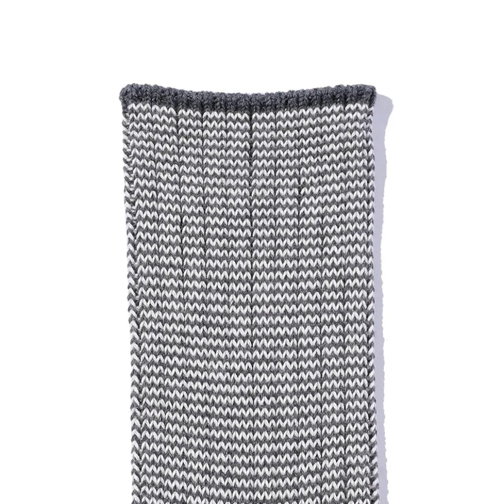 Beams Plus - Chaussettes Rib Pinstripe - Noir & Blanc