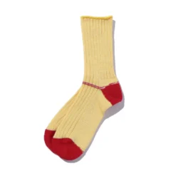 Beams Plus - Chaussettes Rib Pinstripe - Jaune & Rouge